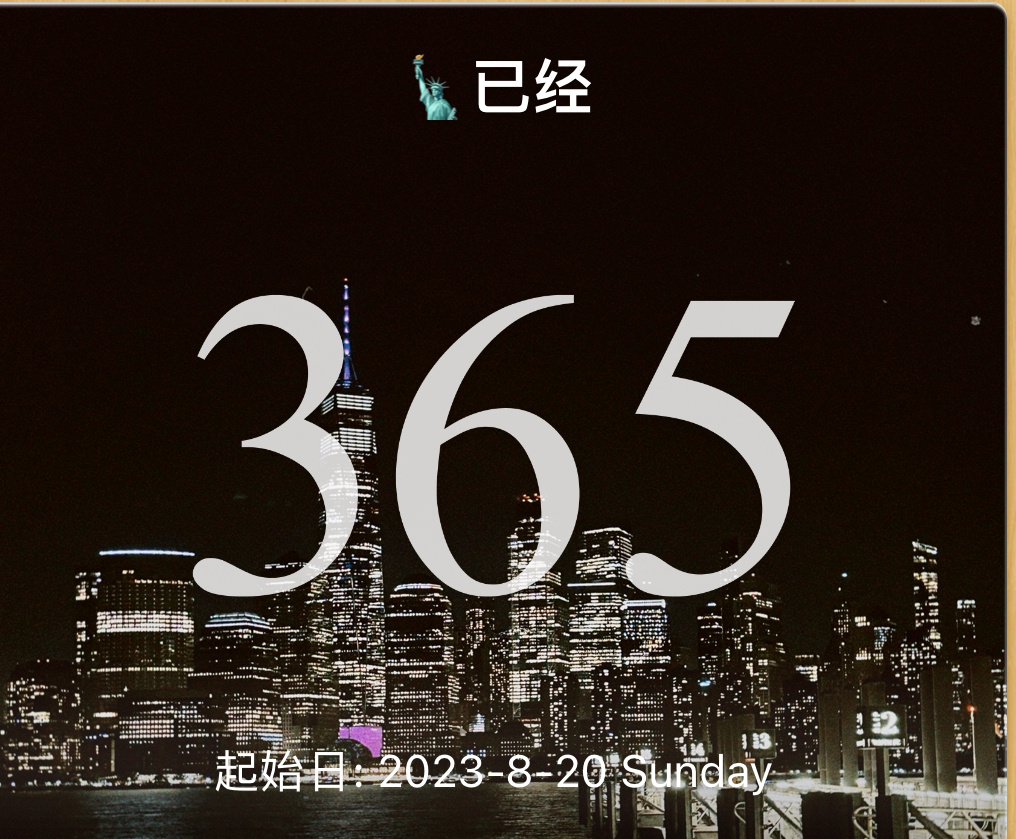 那个从数字1开始的计时器，陪我走过了365天